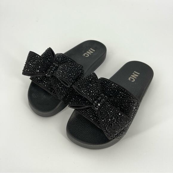 I.N.C. International Concepts Peymin Slide sandals black bow - 5 - Picture 4 of 12
